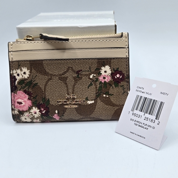 Coach Mini Skinny Id Case Evergreen Print - Picture 2 of 7